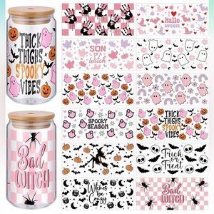Halloween pink drinkware